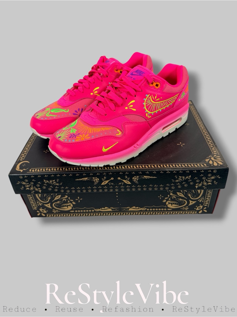 NIKE Men’s Size 8.5 Shoes Air Max 1 PRM Dia De Muertos Colorway Premium RARE